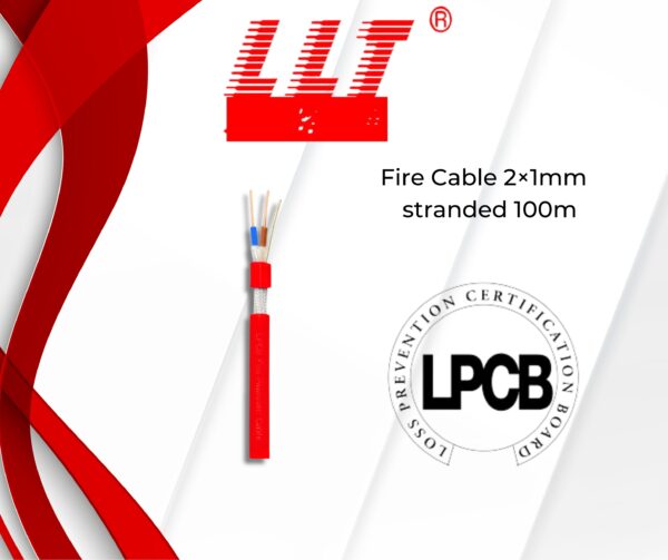 Fire Wire 2x1mm Shielded 100m