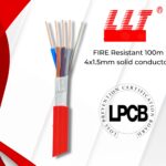 4x1,5mm Solid Fire Resistant Cable 100m