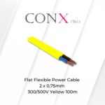Flat Flexible Power Cable 2x0,75mm 300/500V Yellow 100m