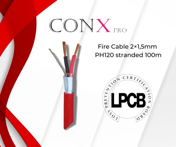 Fire Cable 2x1,5mm PH120 stranded 100m