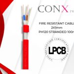 FIRE RESISTANT CABLE 2X1mm PH120 LPCB STRANDED 100m