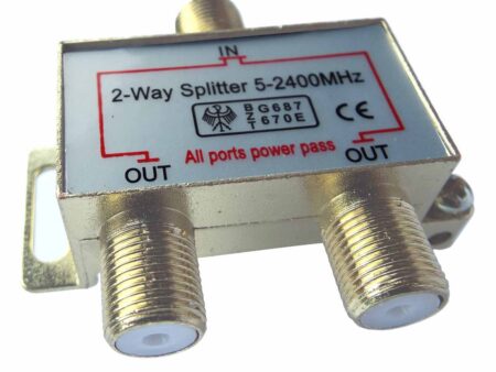 Custom Satellite or Aerial F Type Splitter 5-2400MHz Silver